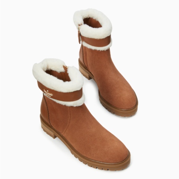♠️Kate Spade Bailee Winter Lug Sole Booties, Warm Gingerbread NIB - Picture 2 of 7